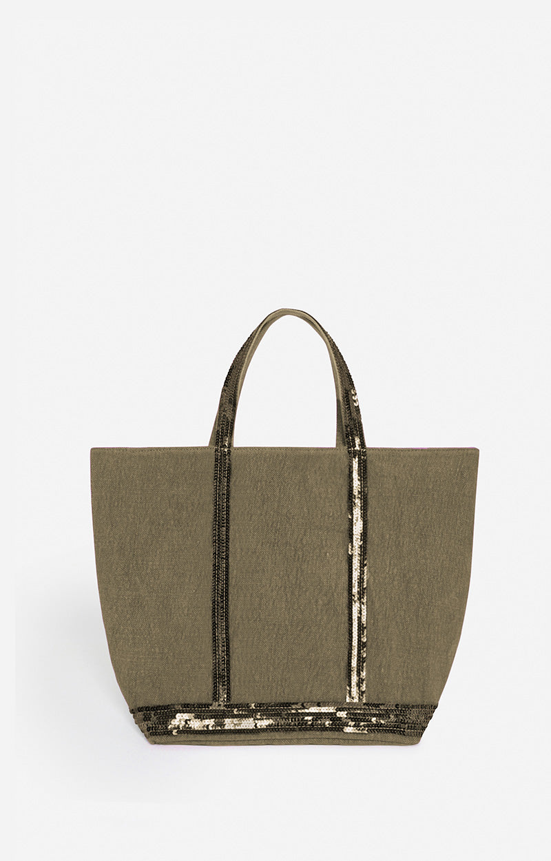 LINEN M KAKI CABAS TOTE