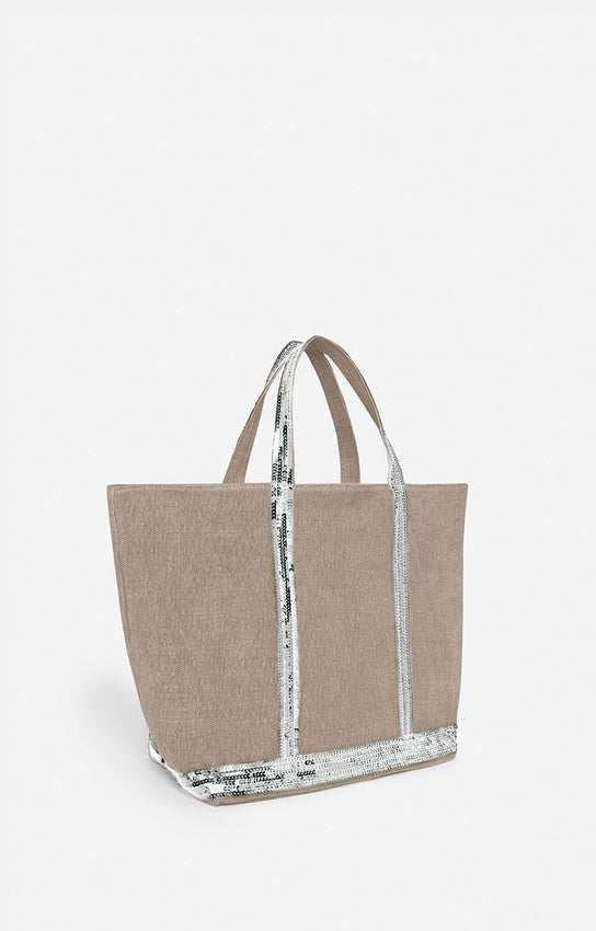 LINEN M LIMESTONE CABAS TOTE