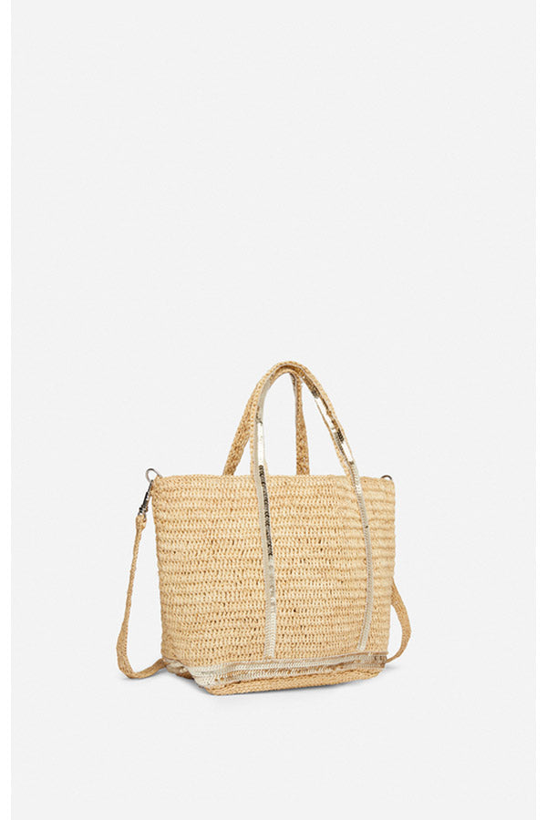 RAFFIA S GOLD CABAS TOTE