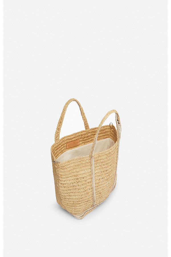 RAFFIA S GOLD CABAS TOTE