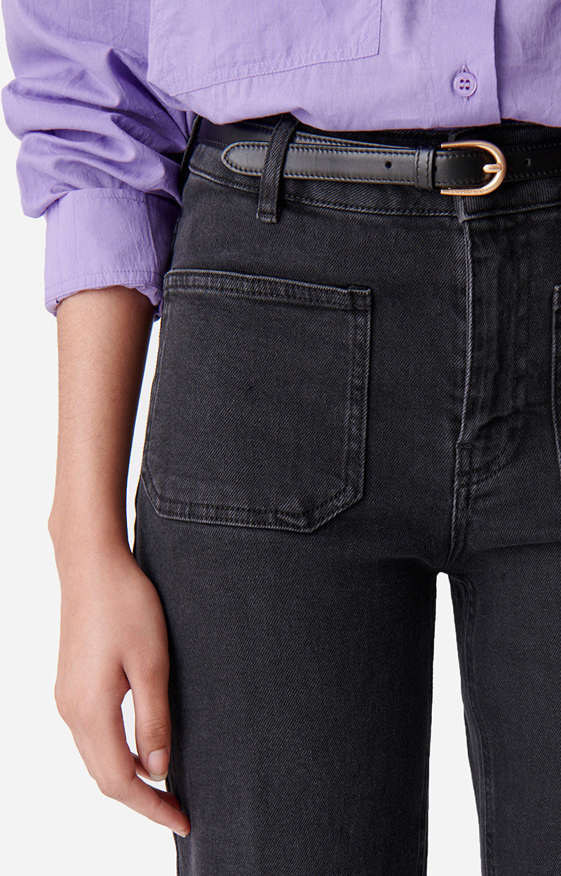 DOMPAY BLACK FLARE JEANS