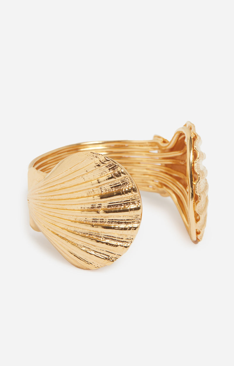 SCALLOP SHELL BRASS CUFF
