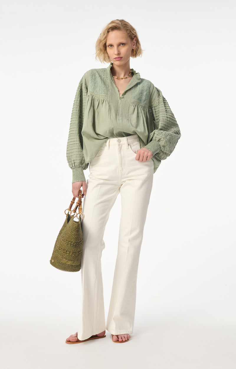 DAHLIA ALMOND BLOUSE