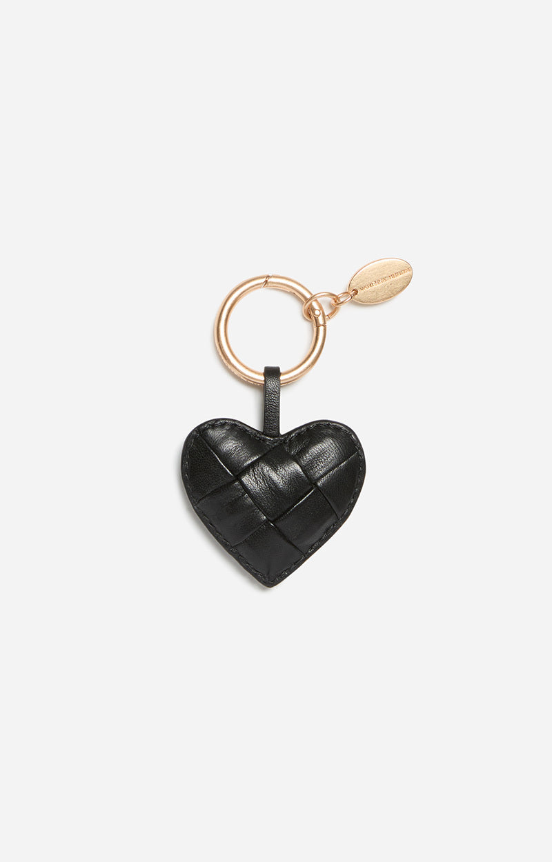 LEATHER HEART BLACK CHARM