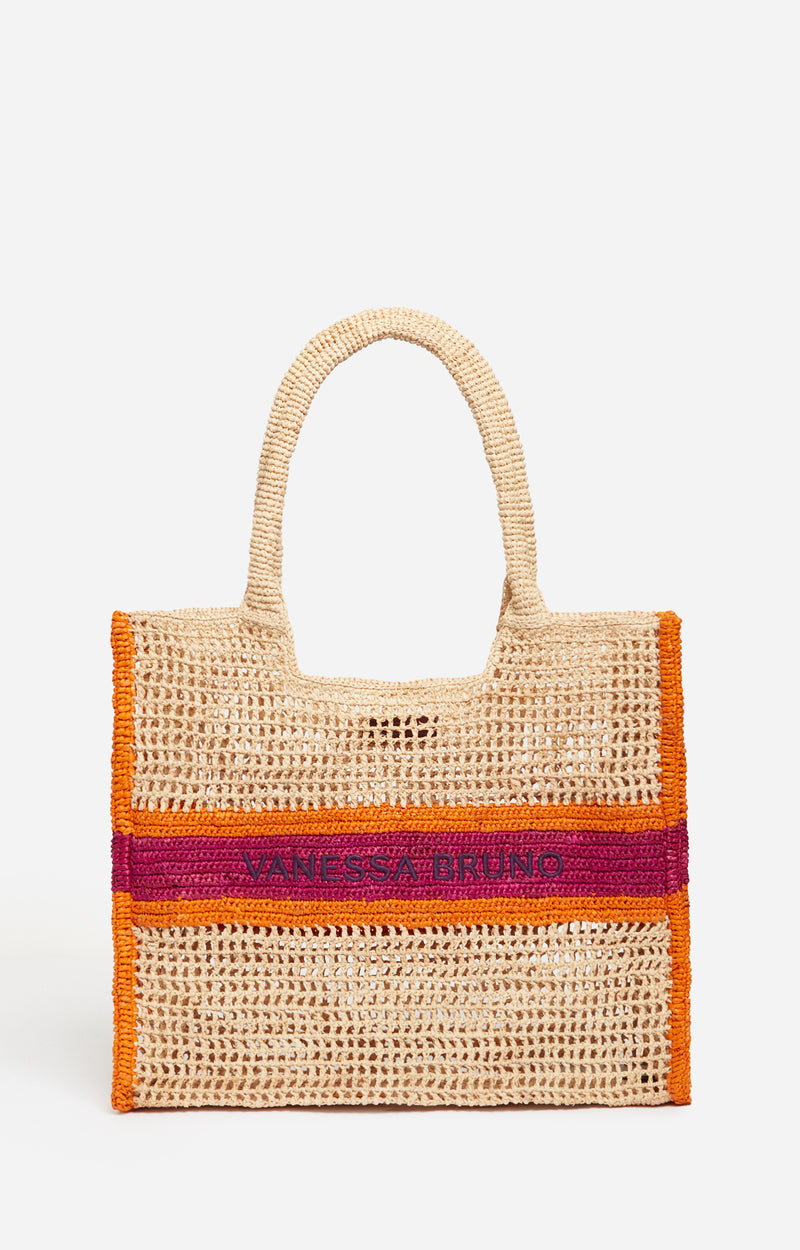 LARGE RAFFIA ORANGE BASKET