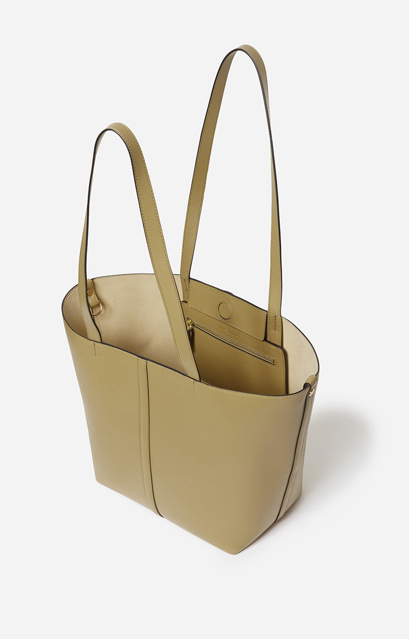 SMALL LEATHER OLIVE DAILY TOTE