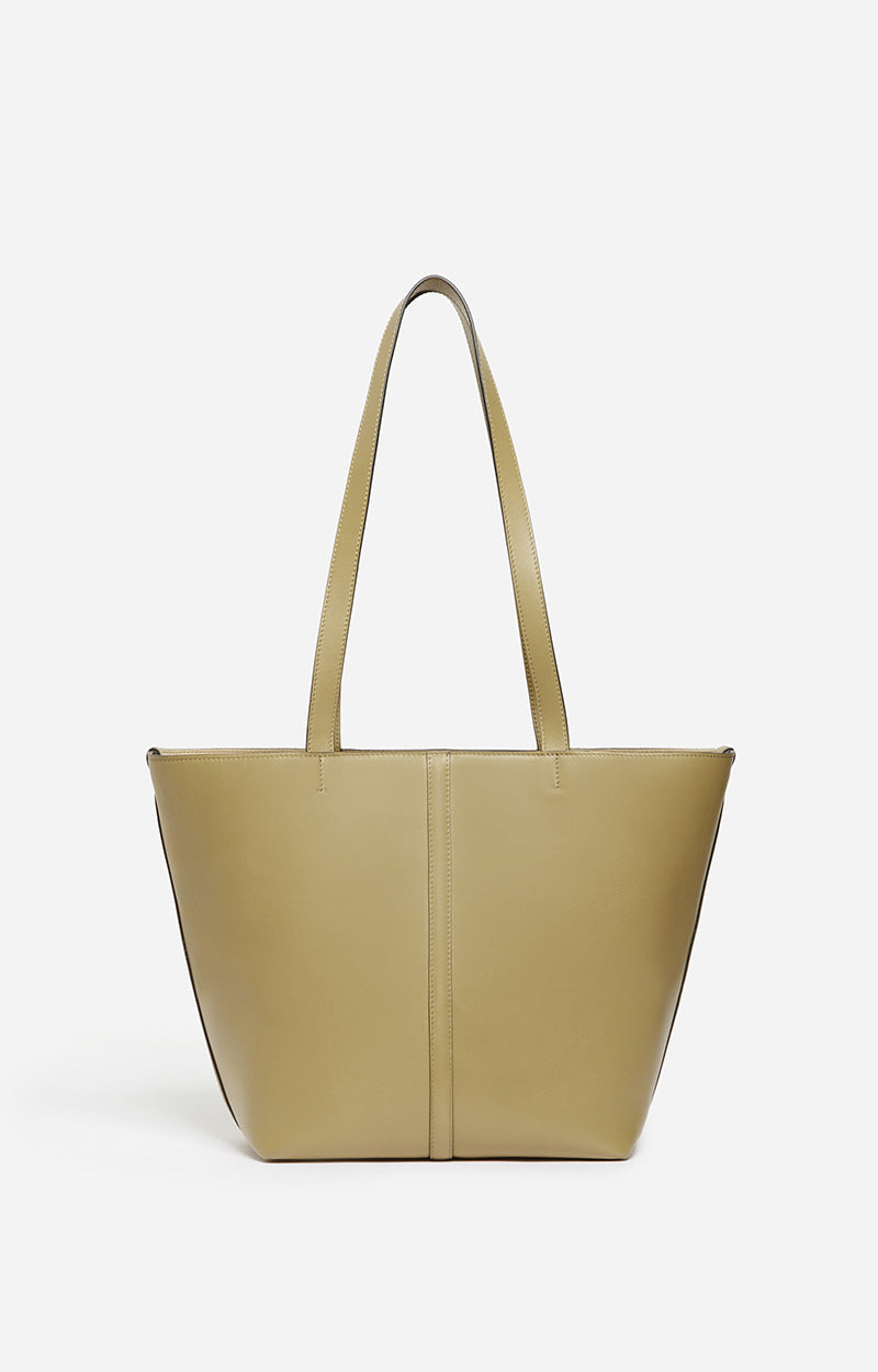 SMALL LEATHER OLIVE DAILY TOTE
