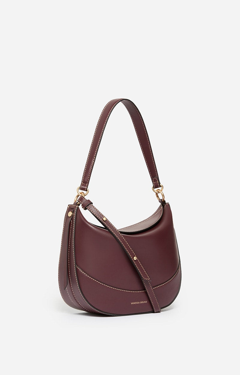 MEDIUM LEATHER BURGUNDY DAILY BAG