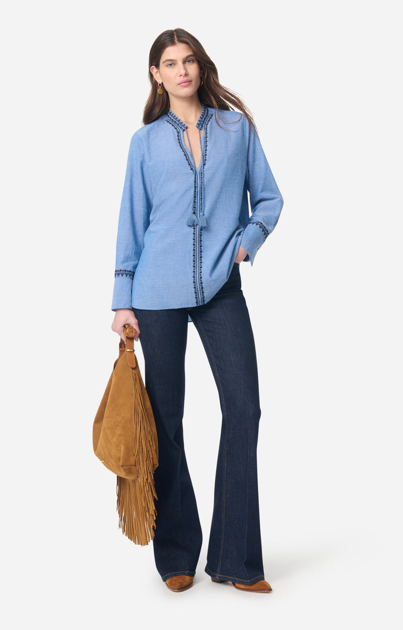 GASPARD CHAMBRAY BLOUSE