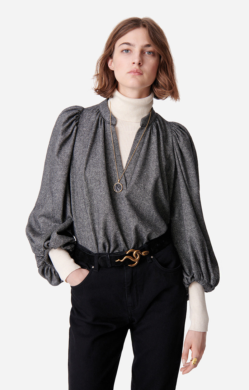 BELL HEATHER ANTHRACITE BLOUSE