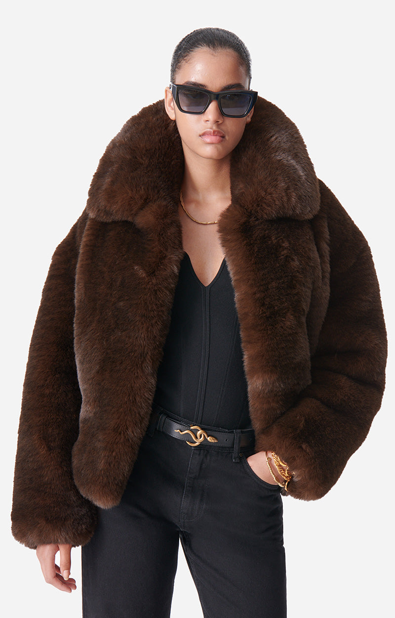 DANIEL BROWN FAUX FUR COAT