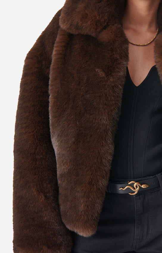 DANIEL BROWN FAUX FUR COAT