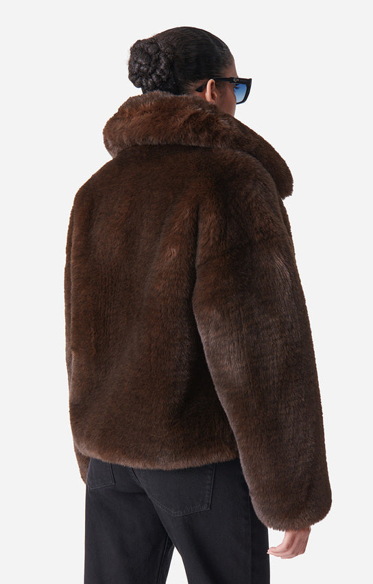 DANIEL BROWN FAUX FUR COAT