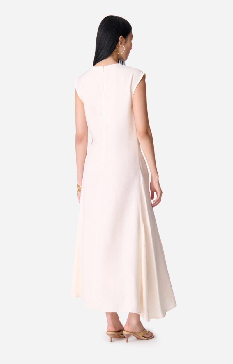 ENEA ECRU ASYMMETRIC DRESS