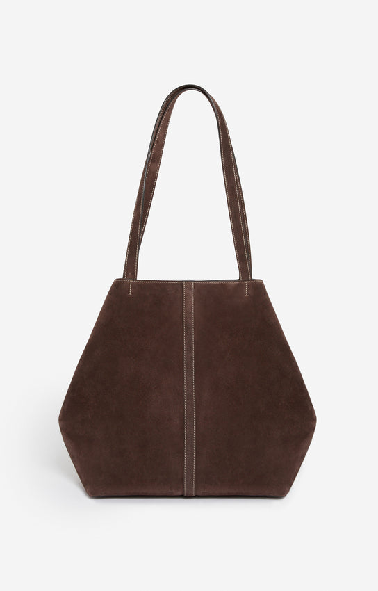 LARGE CALF LEATHER BROWN DAILY TOTE