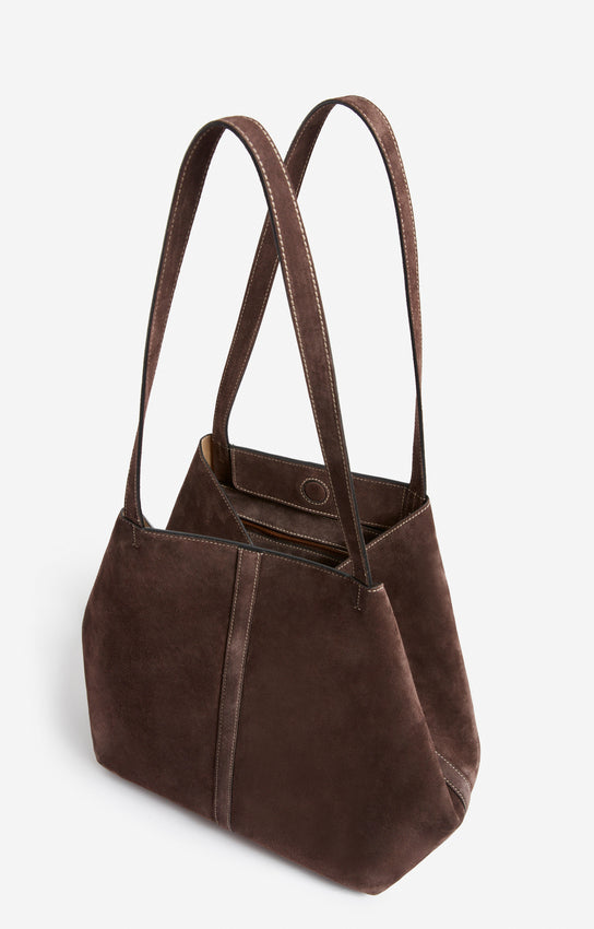LARGE CALF LEATHER BROWN DAILY TOTE