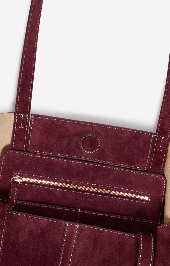 LARGE CALF LEATHER PLUM DAILY TOTE