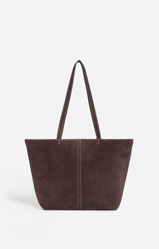 SMALL CALF LEATHER BROWN DAILY TOTE