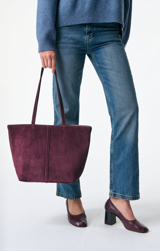 SMALL CALF LEATHER PLUM DAILY TOTE