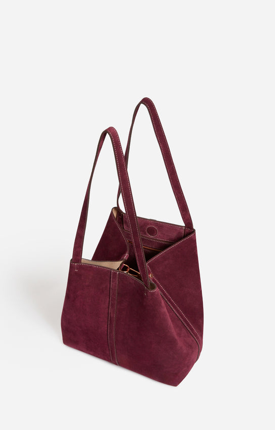 SMALL CALF LEATHER PLUM DAILY TOTE