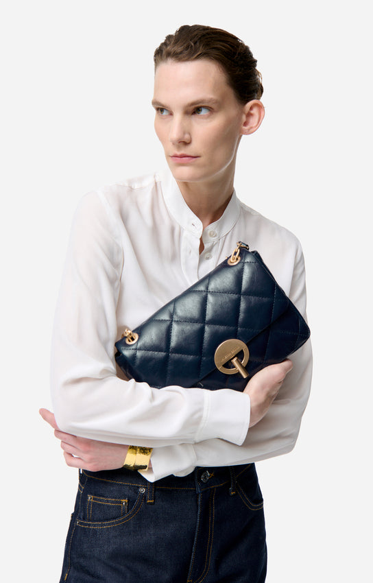 LARGE LEATHER OUTREMER MOON BAG