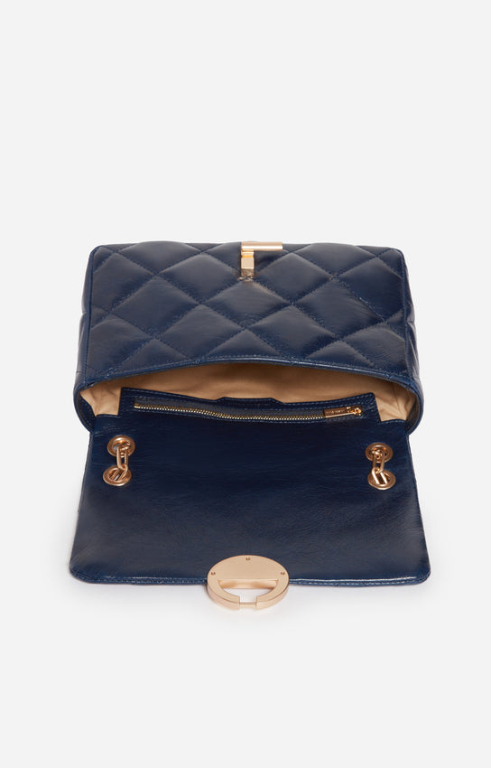 LARGE LEATHER OUTREMER MOON BAG