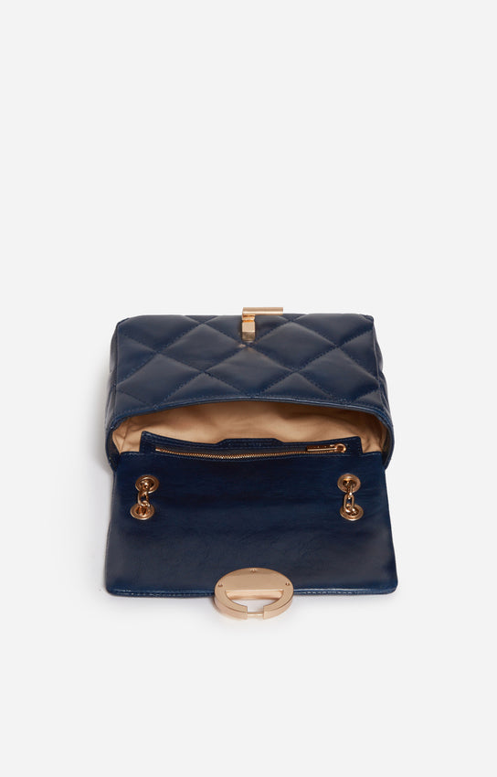MEDIUM LEATHER OUTREMER MOON BAG