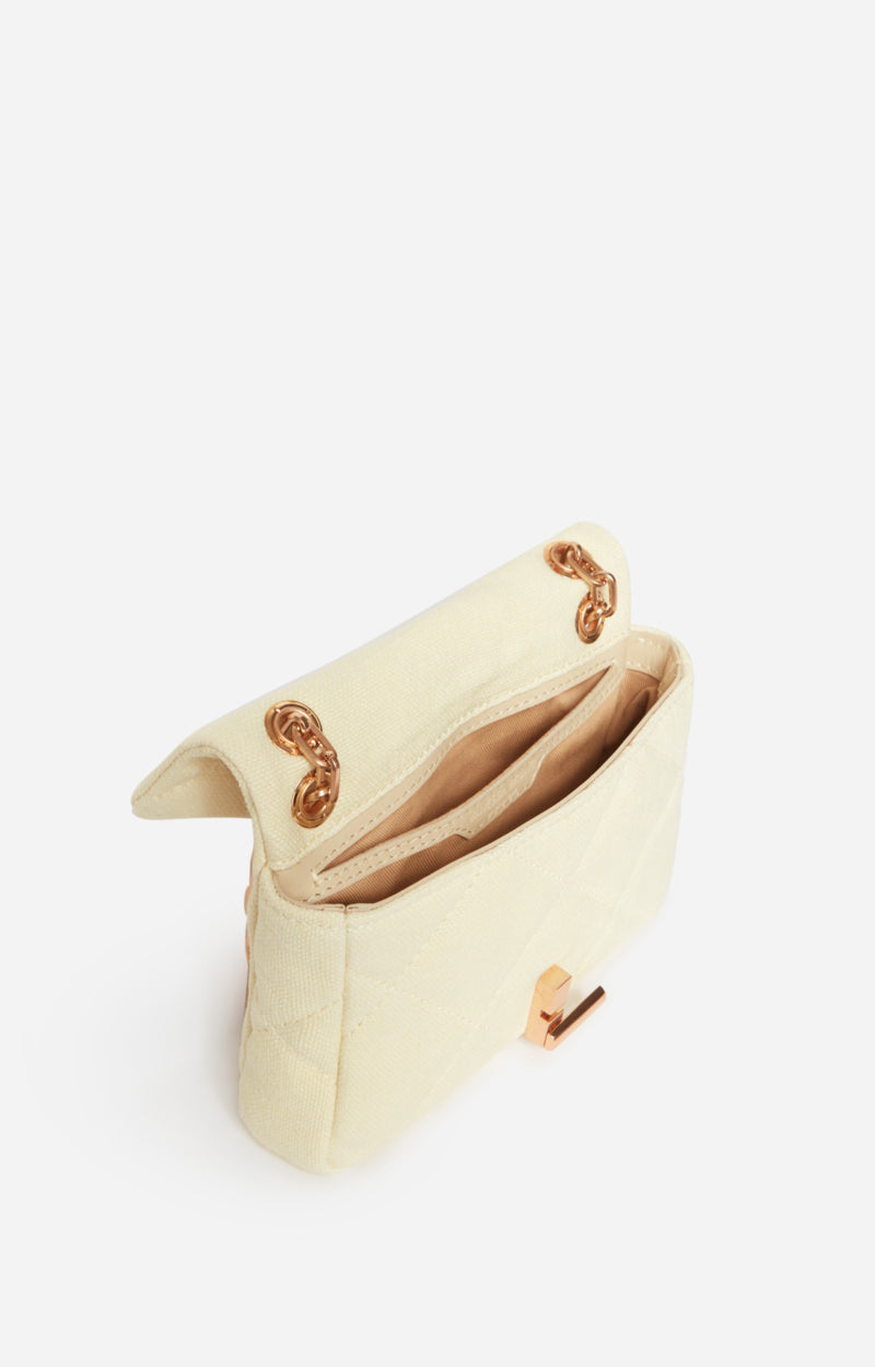 SMALL LINEN YELLOW SUN MOON BAG