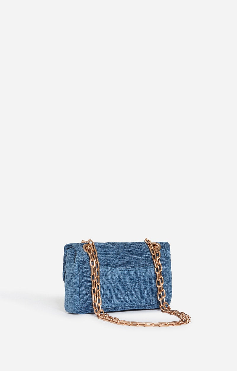 SMALL LINEN INDIGO MOON BAG