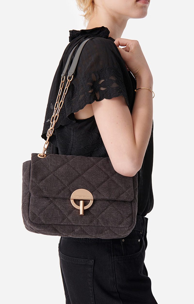 LARGE LINEN ELEPHANT MOON BAG