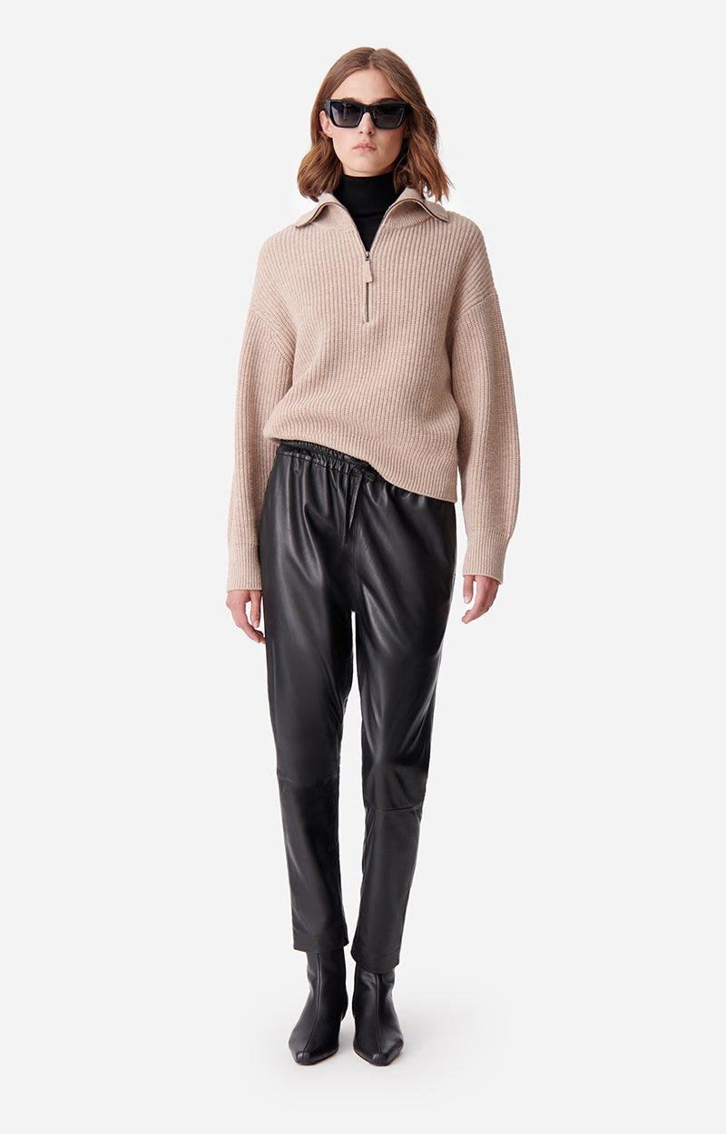 DAX BLACK LEATHER PANTS