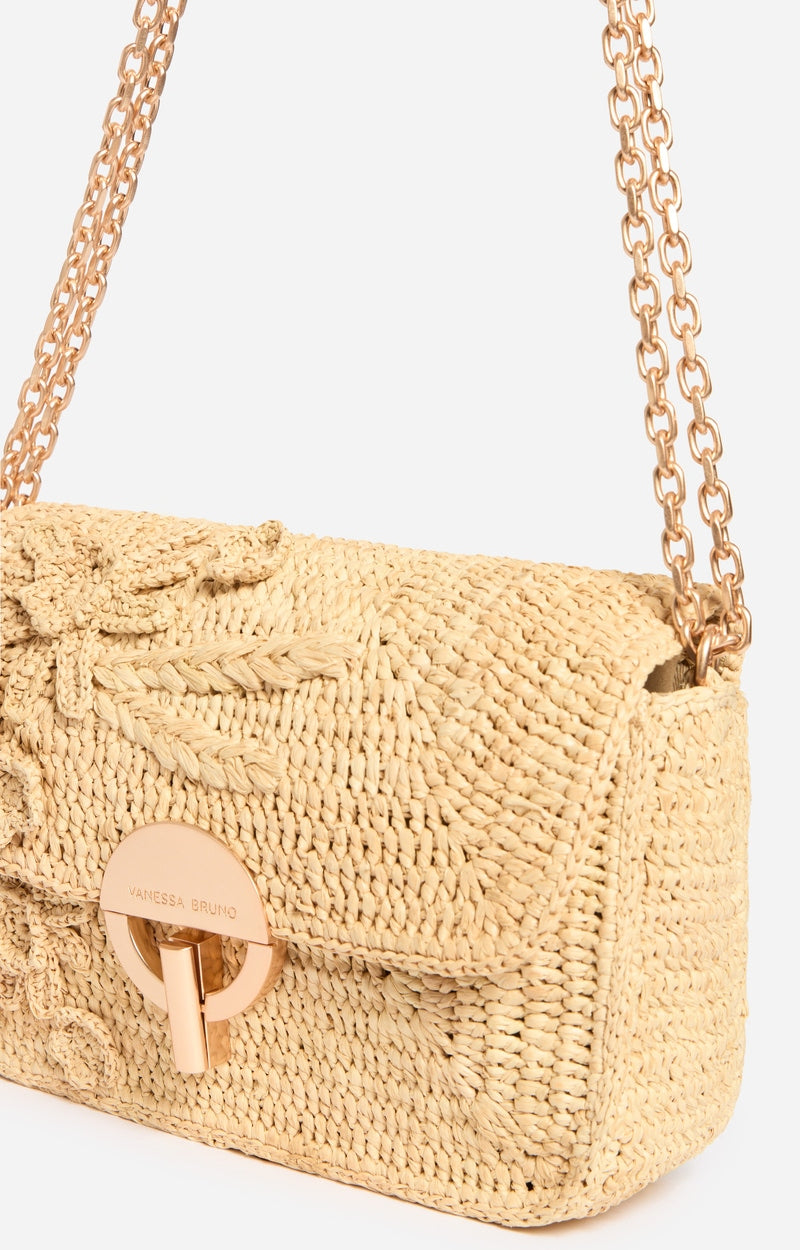 MEDIUM RAFFIA NATURAL MOON BAG
