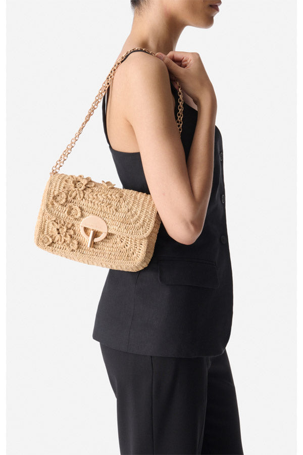 MEDIUM RAFFIA MOON BAG