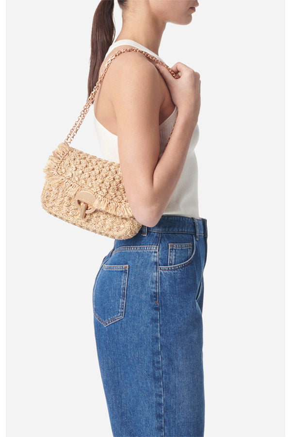 MEDIUM RAFFIA NATURAL MOON BAG