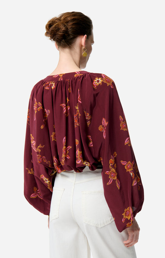 EDME BURGUNDY BLOUSE