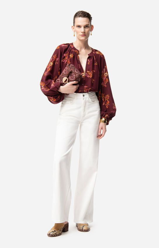 EDME BURGUNDY BLOUSE