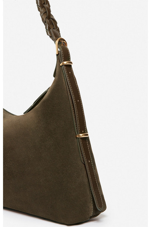 JESS KAKI SMALL CALF LEATHER HOBO BAG