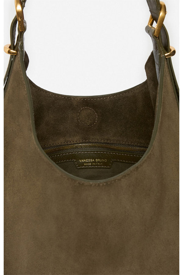 JESS KAKI LARGE CALF LEATHER HOBO BAG