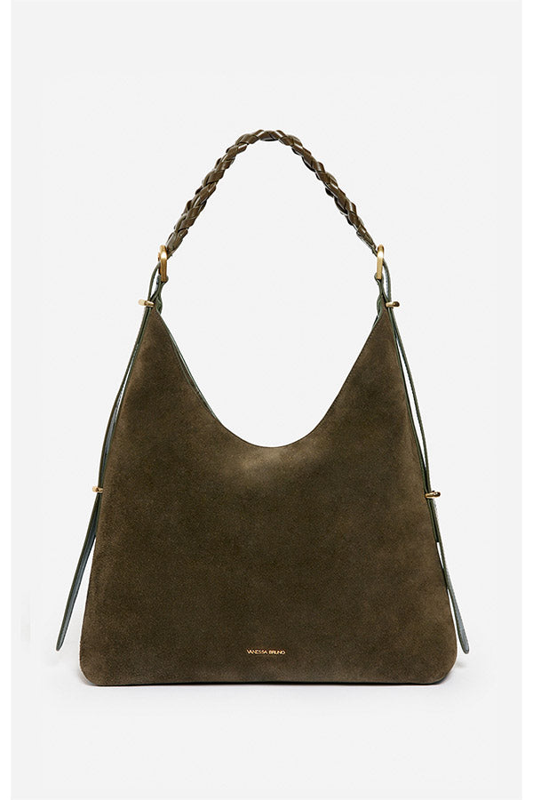 JESS KAKI LARGE CALF LEATHER HOBO BAG