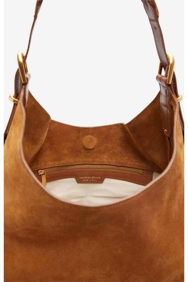 JESS HAZELNUT LARGE CALF LEATHER HOBO BAG