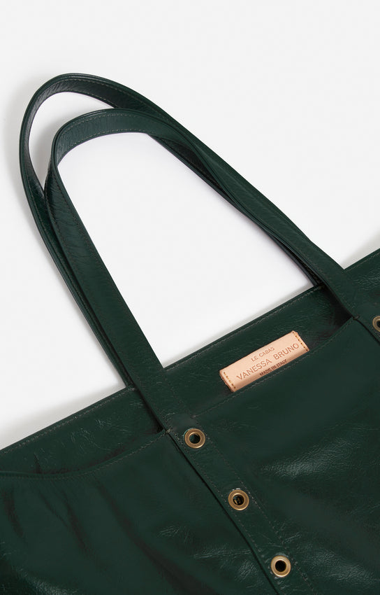 LEATHER L FOREST ZIPPED CABAS TOTE
