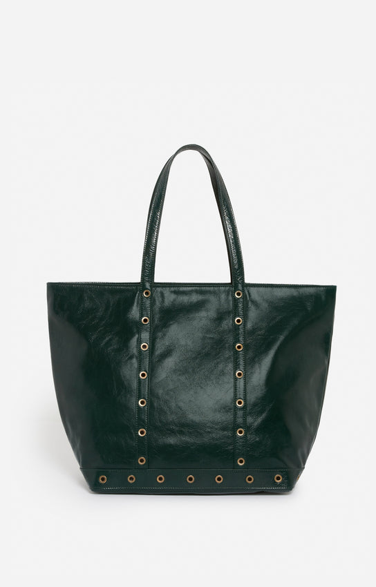 LEATHER L FOREST ZIPPED CABAS TOTE