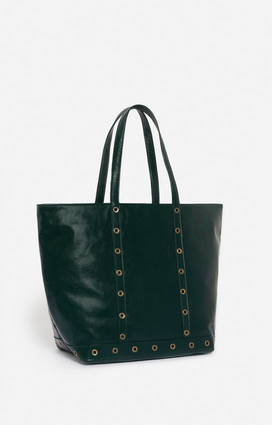 LEATHER L FOREST ZIPPED CABAS TOTE