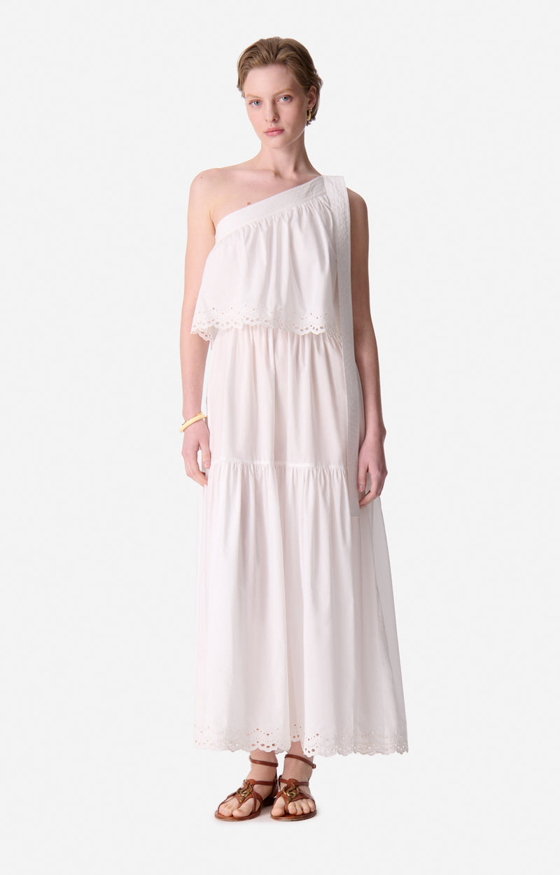 CORA ECRU LONG DRESS