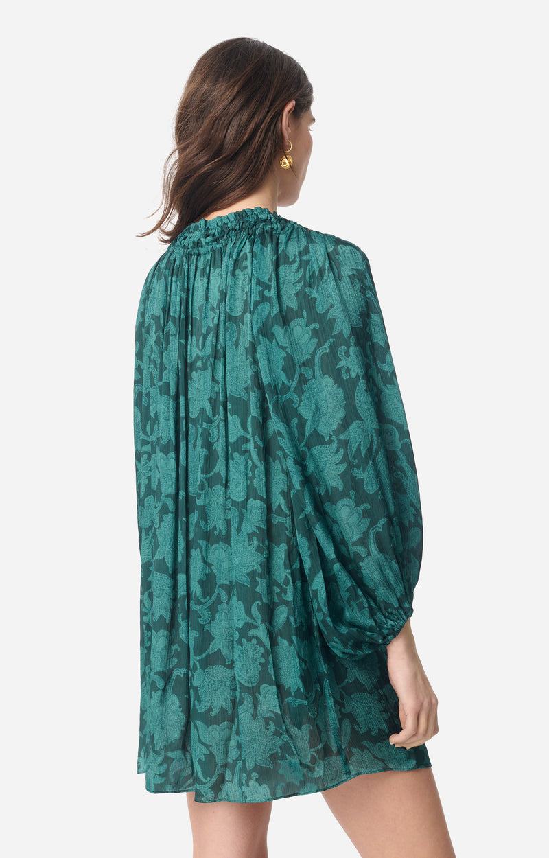 EMEL FLORAL JACQUARD PRINT DRESS