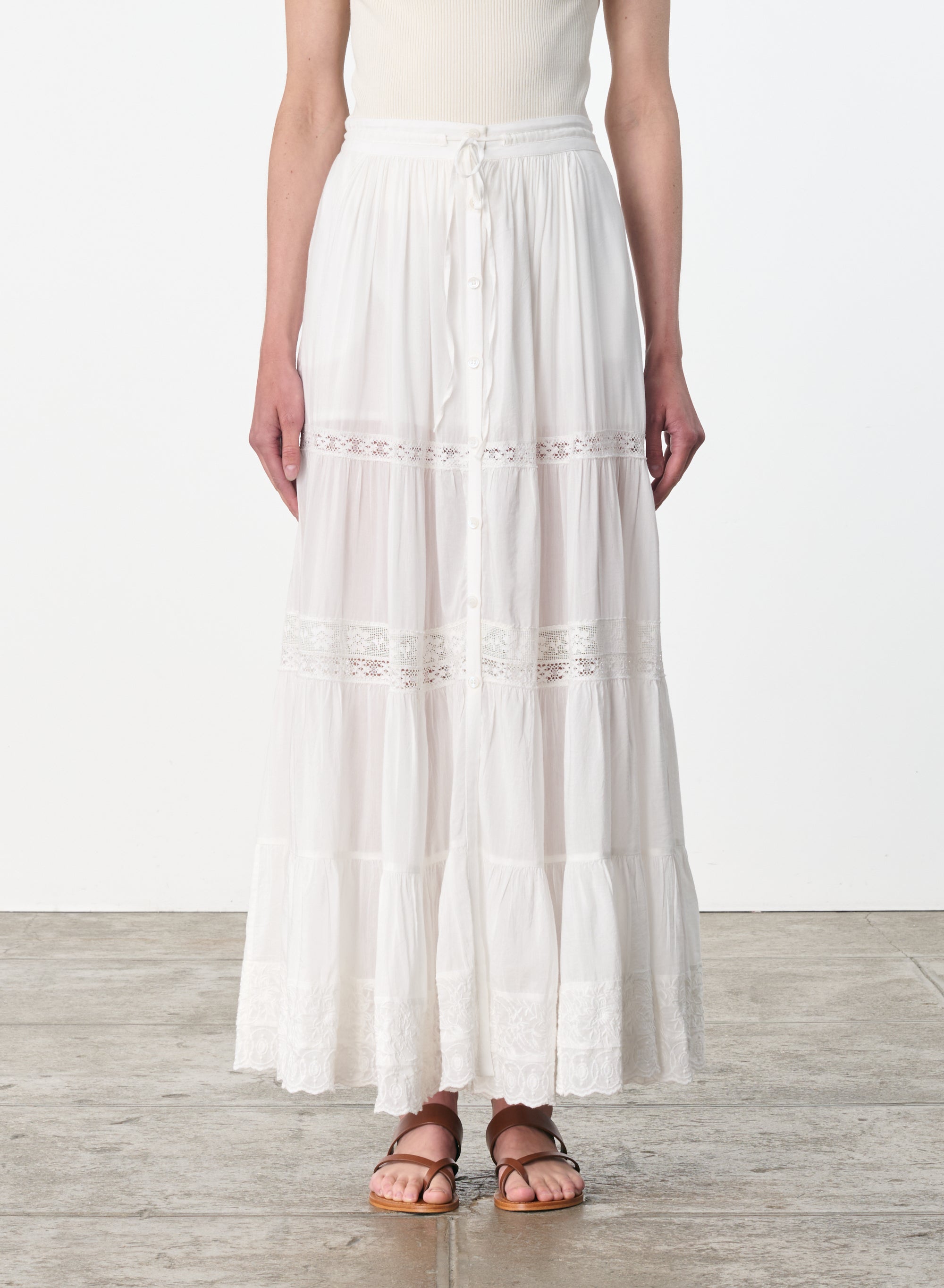 CARAVELLE WHITE MAXI SKIRT