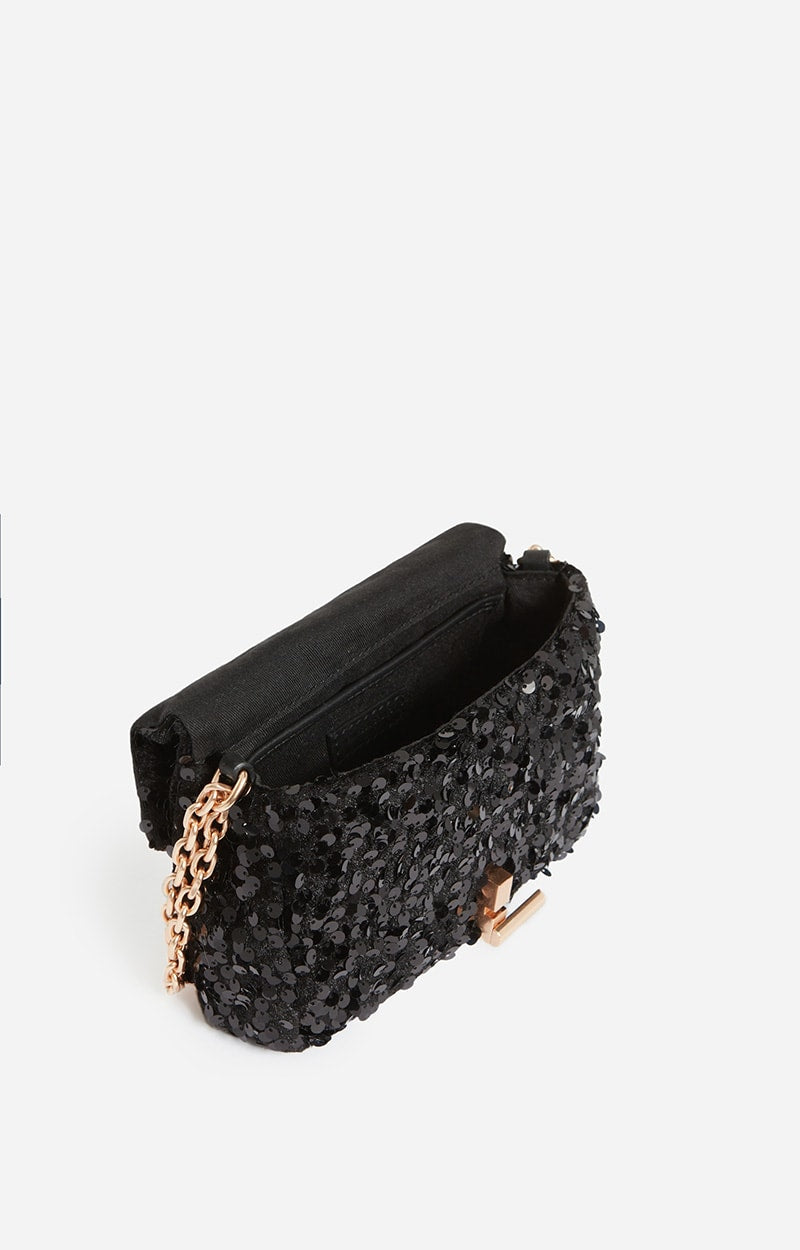 SMALL SEQUIN BLACK MOON BAG