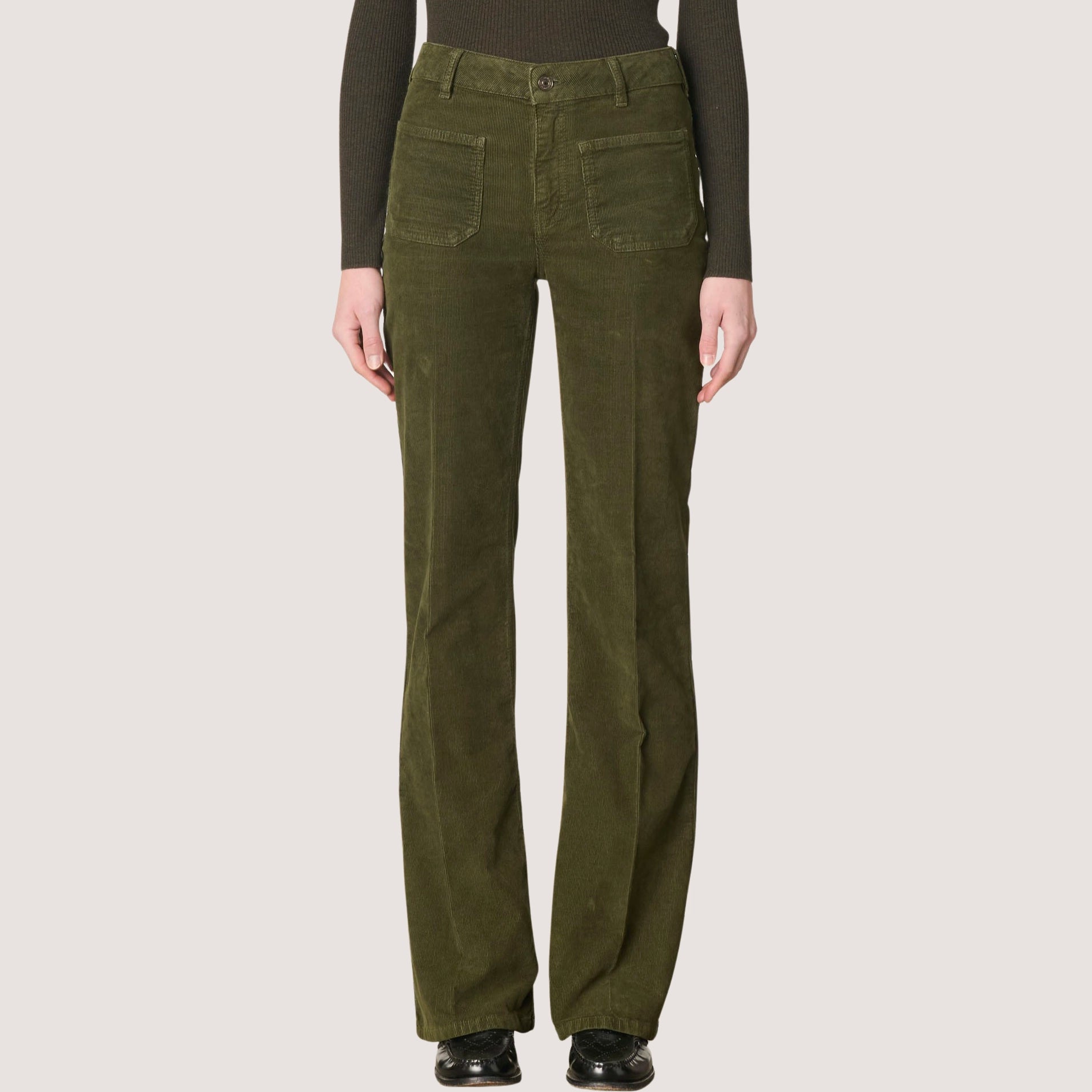 DOMPAY DARK GREEN FLARE PANTS